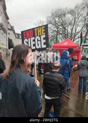 Maidstone Kent UK 10th February 2024 Stop Arming Israel Protest at Country Hall Speaker Jessica leshnikov Stock Photo