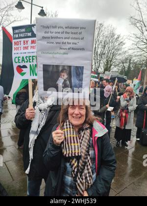 Maidstone Kent UK 10th February 2024 Stop Arming Israel Protest at Country Hall Speaker Jessica leshnikov Stock Photo