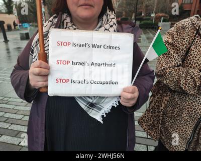 Maidstone Kent UK 10th February 2024 Stop Arming Israel Protest at Country Hall Speaker Jessica leshnikov Stock Photo