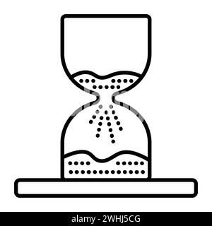 Hourglass black line vector icon, sandglass sign Stock Vector