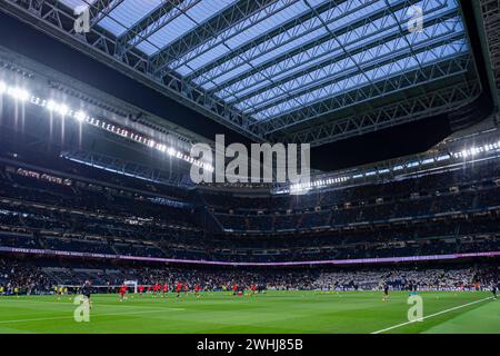 Madrid, Madrid, Spain. 10th Feb, 2024. A general view of the Bernabeu stadium before the La Liga EA Sports 2023/24 football match between Real Madrid vs Girona Madrid in Madrid, Spain. (Credit Image: © Alberto Gardin/ZUMA Press Wire) EDITORIAL USAGE ONLY! Not for Commercial USAGE! Stock Photo