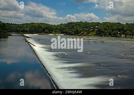 View to the savannah river and the savannah river rapids in Augusta in Georgia Stock Photo