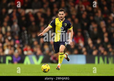 Craven Cottage, Fulham, London, UK. 10th Feb, 2024. Premier League Football, Fulham versus Bournemouth; Lewis Cook of Bournemouth Credit: Action Plus Sports/Alamy Live News Stock Photo