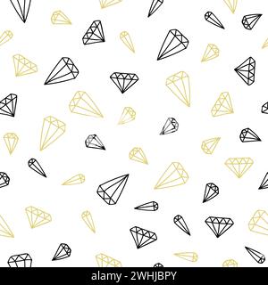 Hand drawn seamless background of diamonds. Vector illustration Stock Vector