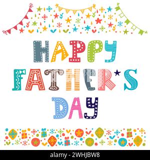 Happy Father's day. Best dad postcard. Vector illustration Stock Vector