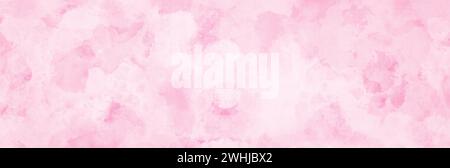 Pastel pink watercolor background. Horizontal banner with soft watercolor texture Stock Photo