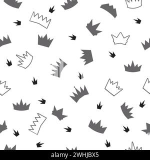 Seamless pattern with crown symbol. Vector illustration Stock Vector