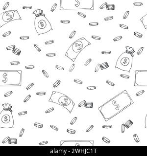 Seamless pattern with money. Vector illustration Stock Vector