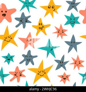 Seamless pattern with cute little stars. Vector illustration Stock Vector