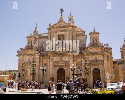 Rabat, Malta - 20 June, 2023: Facade of St. Paul's Collegiate Church in Rabat, Malta Stock Photo