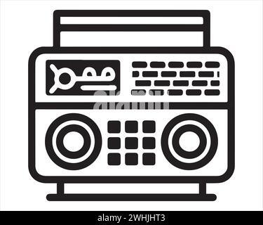 Boombox isolated vector object. Audio recorder retro device from 80 and 90s.  Flat illustration of colorful trendy musical equipment on white backgroun  Stock Vector Image & Art - Alamy