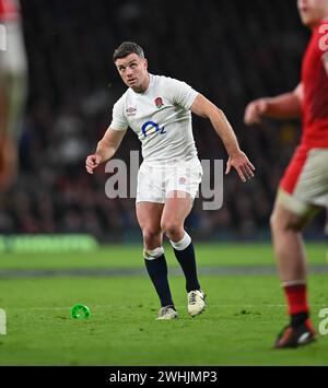 10 Feb 2024 - England v Wales - Six Nations Championship - Twickenham  England's George Ford kicks the winning points.  Picture : Mark Pain / Alamy Live News Stock Photo