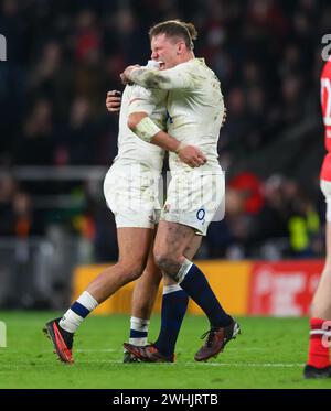 10 Feb 2024 - England v Wales - Six Nations Championship - Twickenham  England's Fraser Dingwall celebrates at the final whistle. Picture : Mark Pain / Alamy Live News Stock Photo