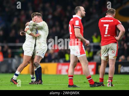 10 Feb 2024 - England v Wales - Six Nations Championship - Twickenham  England's Fraser Dingwall celebrates at the final whistle. Picture : Mark Pain / Alamy Live News Stock Photo