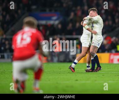 10 Feb 2024 - England v Wales - Six Nations Championship - Twickenham  England's Fraser Dingwall celebrates at the final whistle. Picture : Mark Pain / Alamy Live News Stock Photo