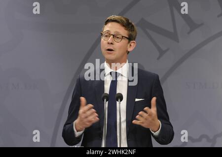 Copenhagen /Denmark - 13 June 2017. Danish prime minister Lars Lokke RasmussenR and danish minister for taxation Karsten Lauritzen hold press conference at PM office mirror hall and told to nation that Taxation department will be oblihed 1 july 2018 and ill have new model 7 office deal with new tax system which will much easyer for nation. Photo.Francis Joseph Dean/Deanpictures Stock Photo