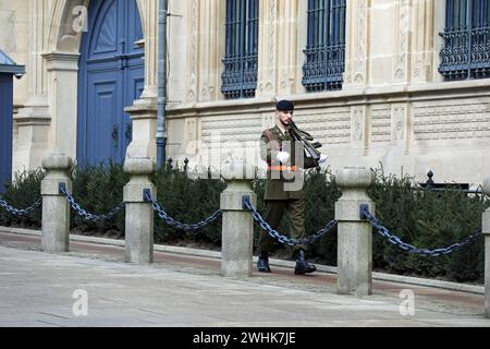 Guard at the Grand Ducal Palace in Luxembourg City Stock Photo