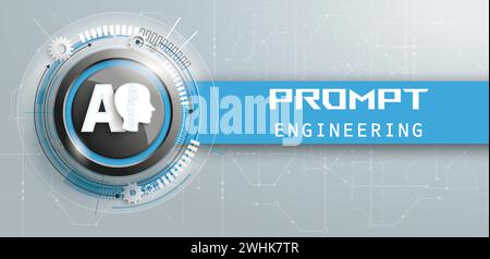 Circuit diagram with the text Prompt Engineering. Eps 10 vector file. Stock Photo