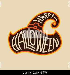 Happy Halloween typography, calligraphy, lettering, text, banner, poster, vector illustration. Halloween creative concept for social media. Stock Vector