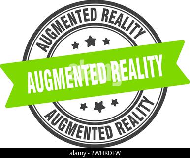 augmented reality stamp. augmented reality round sign. label on transparent background Stock Vector