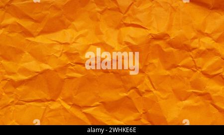 Orange Crumpled Paper Texture, Abstract Backdrop from Crumpled Orange Paper Stock Photo