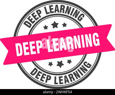 deep learning stamp. deep learning round sign. label on transparent background Stock Vector