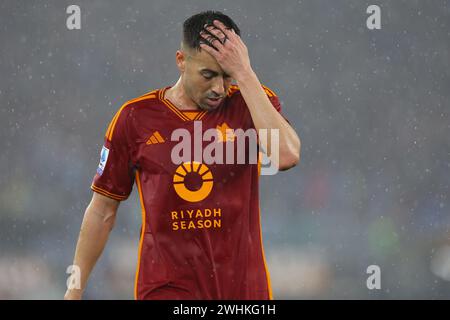 Rome, Italy. 10th Feb, 2024. Rome, Italy 10.01.2024: Stephan El Shaarawy of Roma in action during the Italy Serie A TIM 2023-2024 football match AS Roma vs FC Internazionale Milan at Olympic Stadium in Rome. Credit: Independent Photo Agency/Alamy Live News Stock Photo