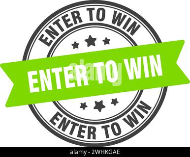 enter to win stamp. enter to win round sign. label on transparent background Stock Vector