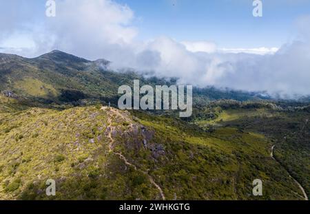 Aerial view, Cerro de la Muerte, Highlands, Tapanti National Park, Cartago Province, Paraiso, Costa Rica Stock Photo