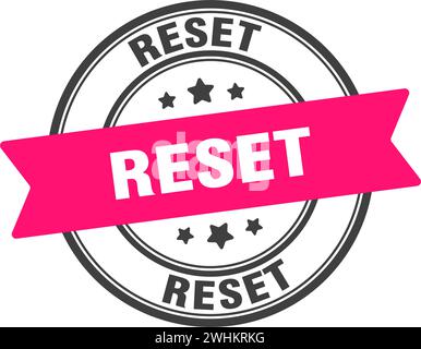 reset stamp. reset round sign. label on transparent background Stock Vector