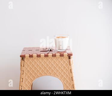 Plastic small table for a quick drink Stock Photo