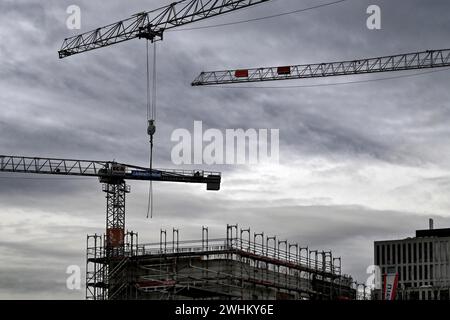 Symbolic image construction site construction cranes Stock Photo