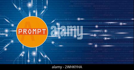 Prompt banner with the digital blue background. Eps 10 vector file. Stock Photo