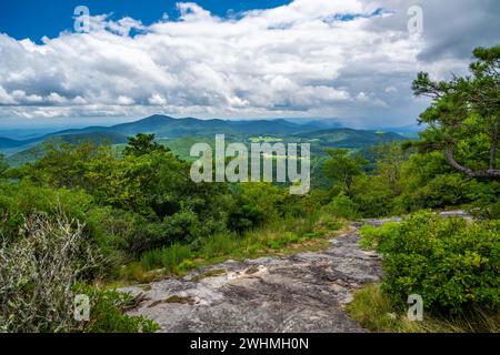 An overlooking view in North Carolina, Highlands Stock Photo