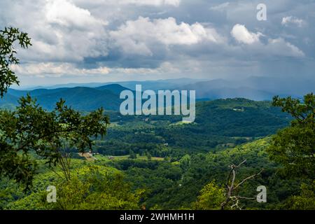 An overlooking view in North Carolina, Highlands Stock Photo