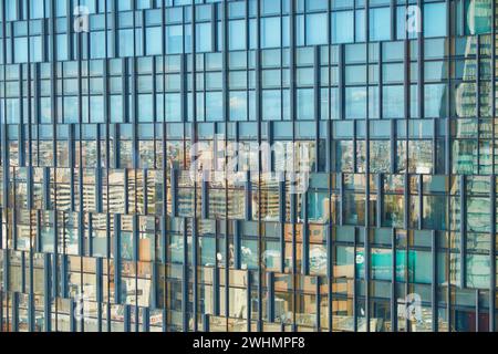 Nagoya city reflecting in the mirror surface of Dai Nagoya Building. Nagoya. Japan Stock Photo