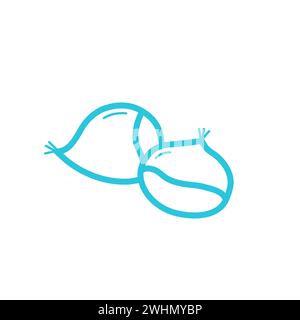 Marrons, sweet big chestnuts icon. From blue icon set. Stock Vector