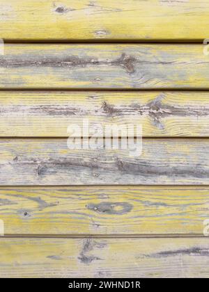 Yellow painted old wooden wall Stock Photo