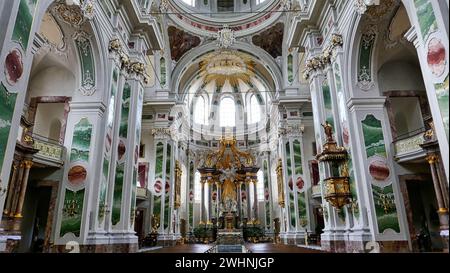High altar of the Jesuit Church of St. Ignatius and Franz Xaver in Mannheim Stock Photo
