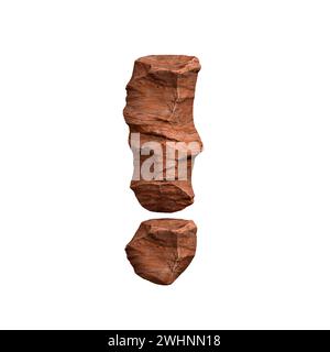 Desert sandstone exclamation point - 3d red rock symbol - Suitable for ...