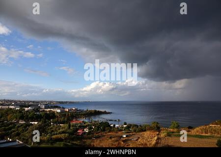 Evening near Kalithea, Rhodes Stock Photo