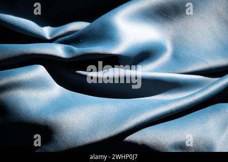 blue silk texture close up Stock Photo