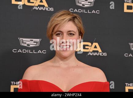 Beverly Hills, USA. 10th Feb, 2024. Greta Gerwig arriving at the 76th Directors Guild of America Awards held at the Beverly Hilton Hotel on February 10, 2024 in Beverly Hills, CA. © Tammie Arroyo/AFF-USA.com Credit: AFF/Alamy Live News Stock Photo
