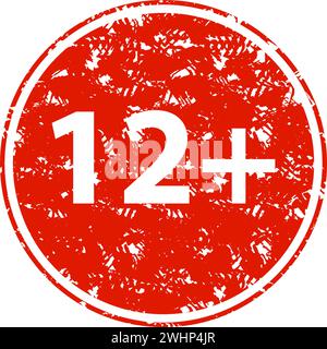 Over 12 plus forbidden round icon sign vector illustration Stock Vector ...