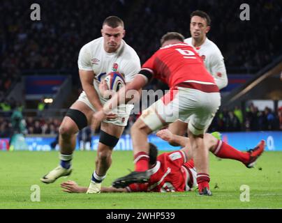 London, UK. 01st Feb, 2018. England's Ben Earl (Saracens) during Guiness 6 Nations Rugby match between England against Wales at Twickenham stadium, London on 11th February, 2024 Credit: Action Foto Sport/Alamy Live News Stock Photo