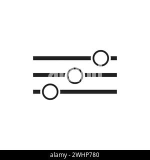 Flat adjustment button icon symbol vector Illustration. Stock Vector