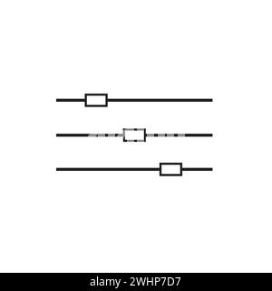 Adjustment button icon in flat style with background. Stock Vector