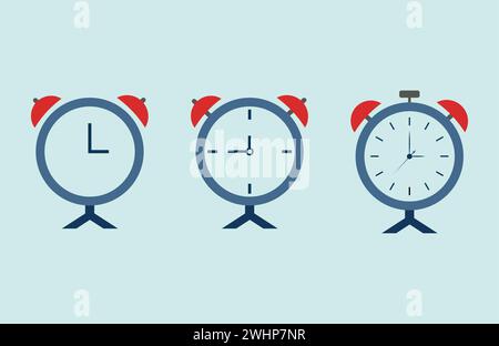 Alarm clock icon flat vector illustration. Stock Vector