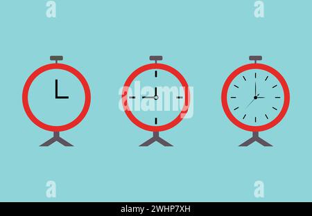 Alarm clock icon in trendy flat design. Stock Vector