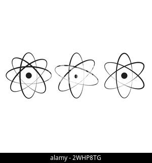Flat Atom icon symbol vector Illustration Stock Vector